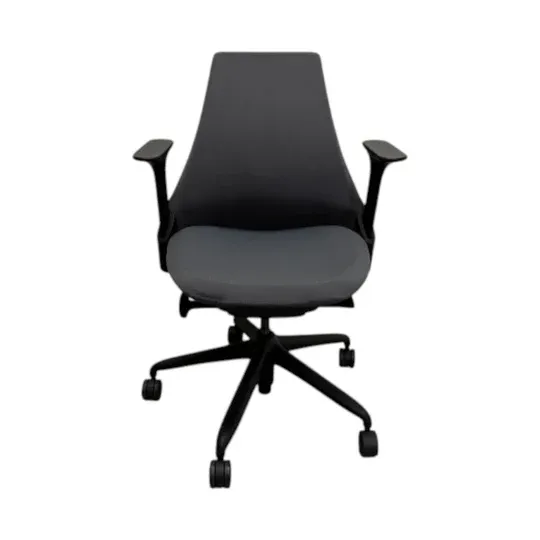 Herman Miller Sayl Chair with Armrests - Grey upholstered back