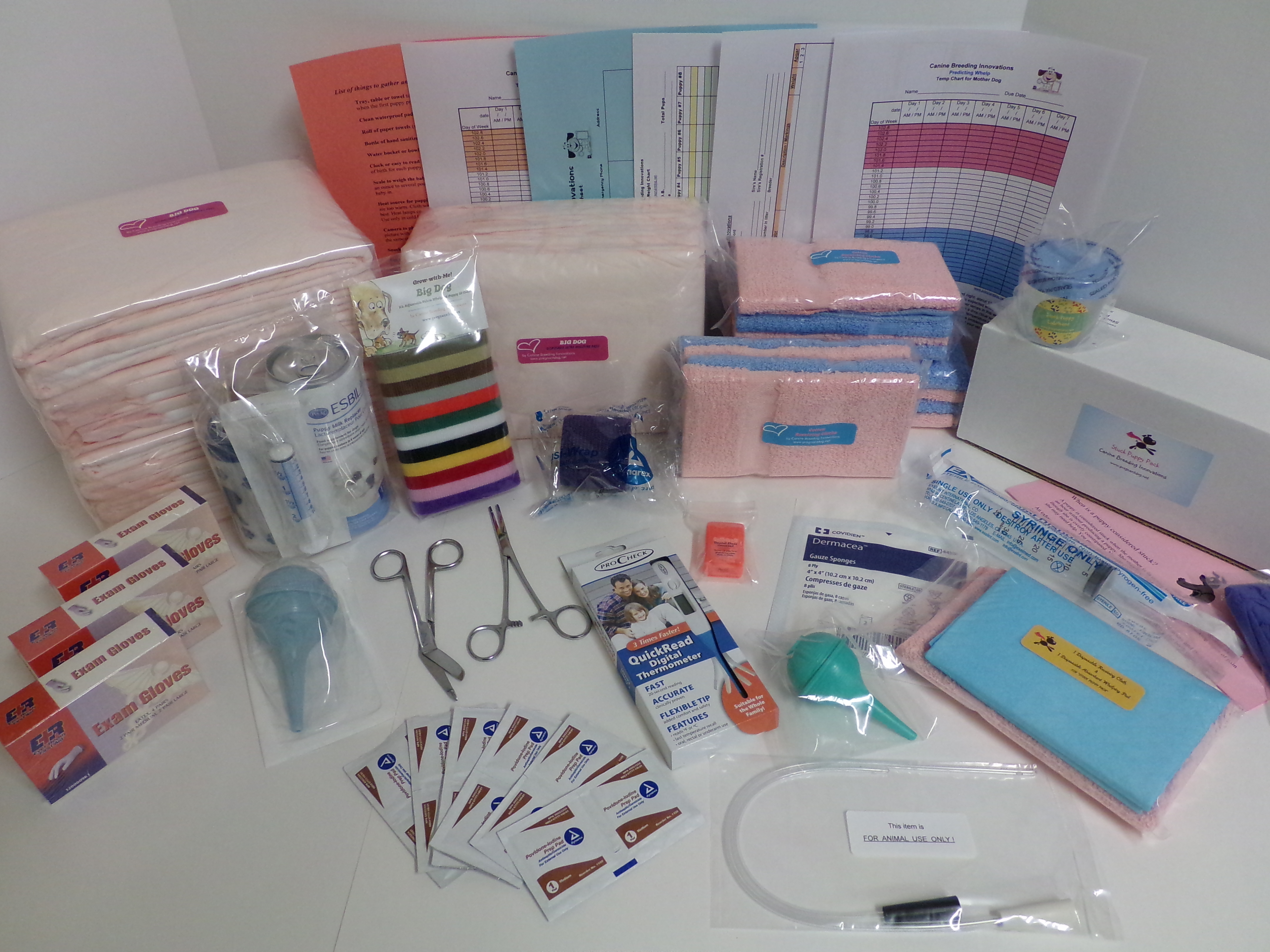 Big Dog Whelping Kit With Stuck Puppy Kit Aspen 12 For Up To 12 Puppies