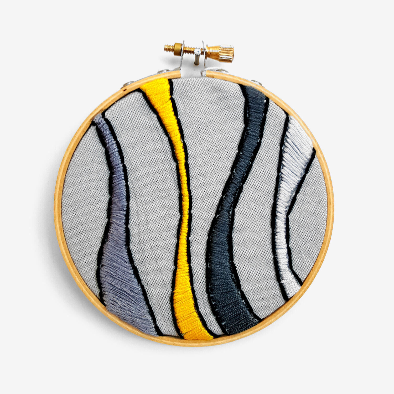 Grey Embroidered Hoop