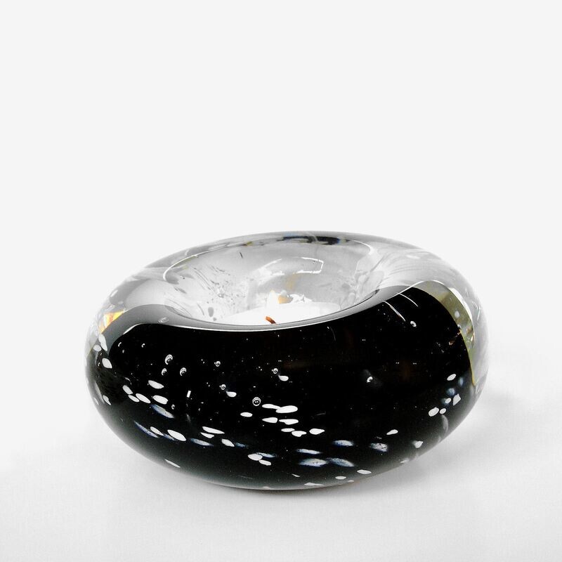 Handblown Candle Holder - Black
