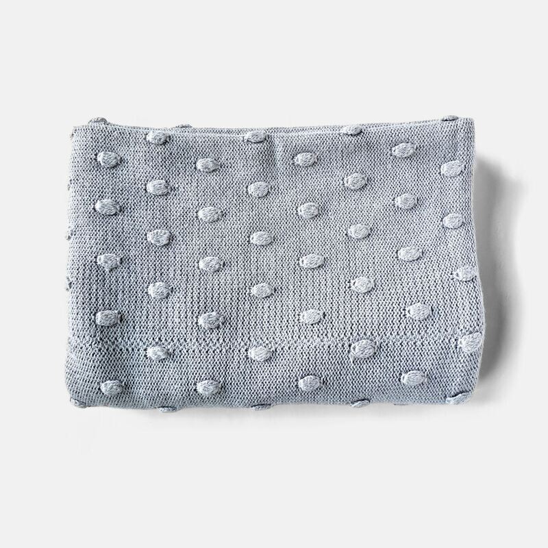 Grey Knit Throw