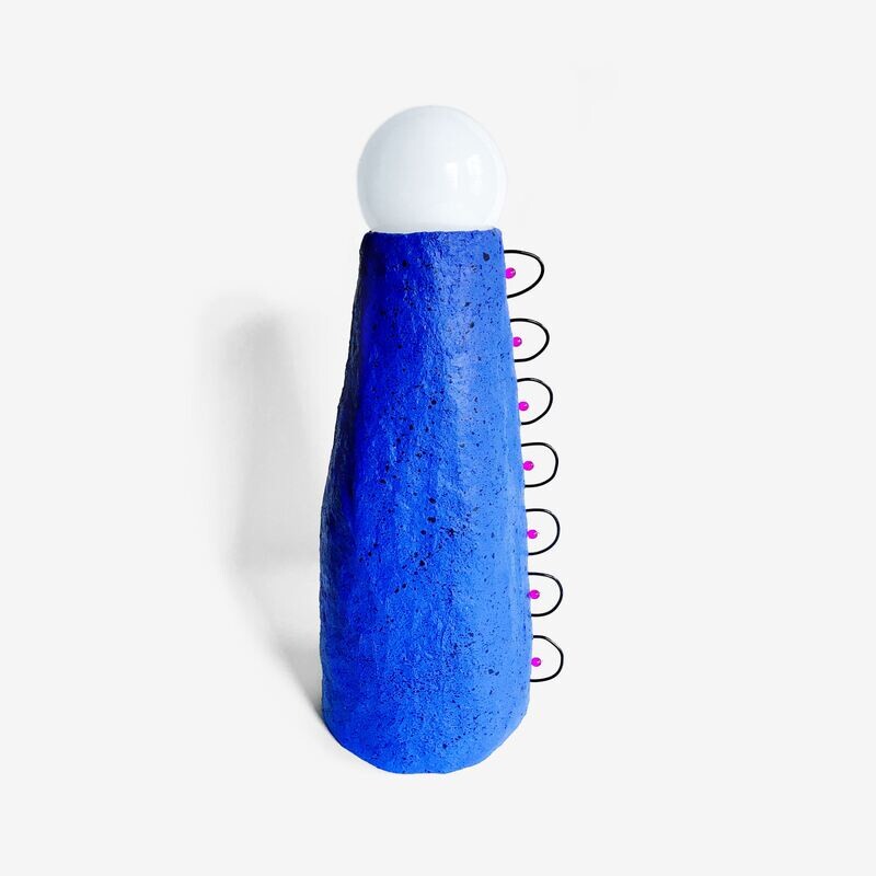 Large Blob Lamp - Blue Speckle