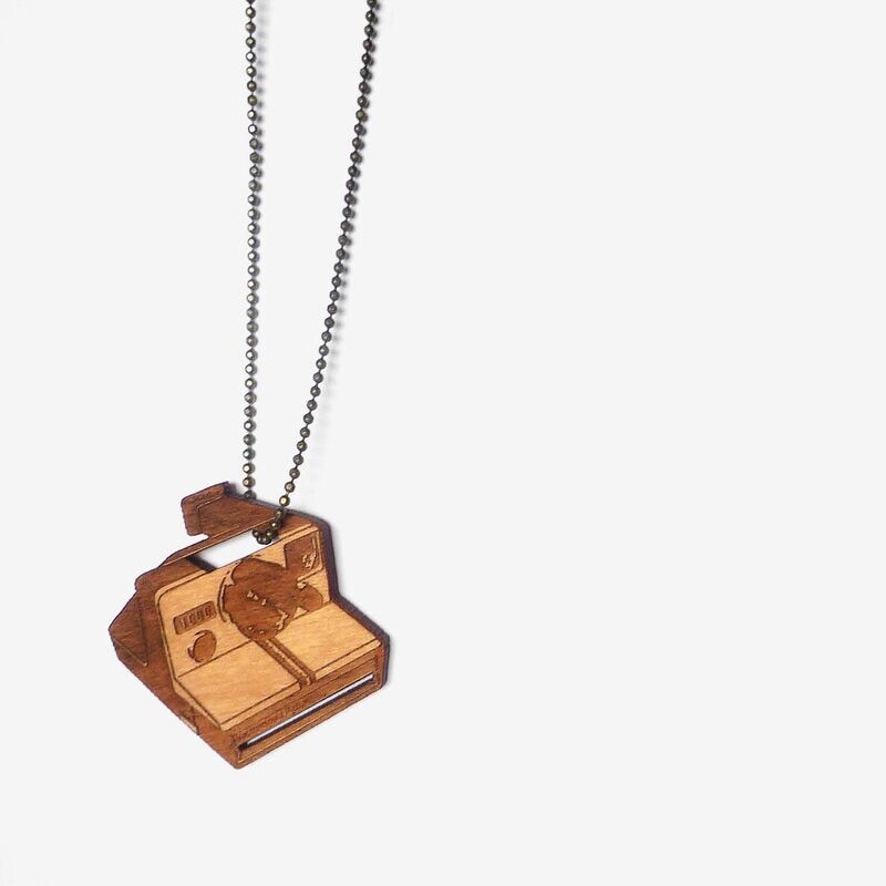 Wood Camera Necklace