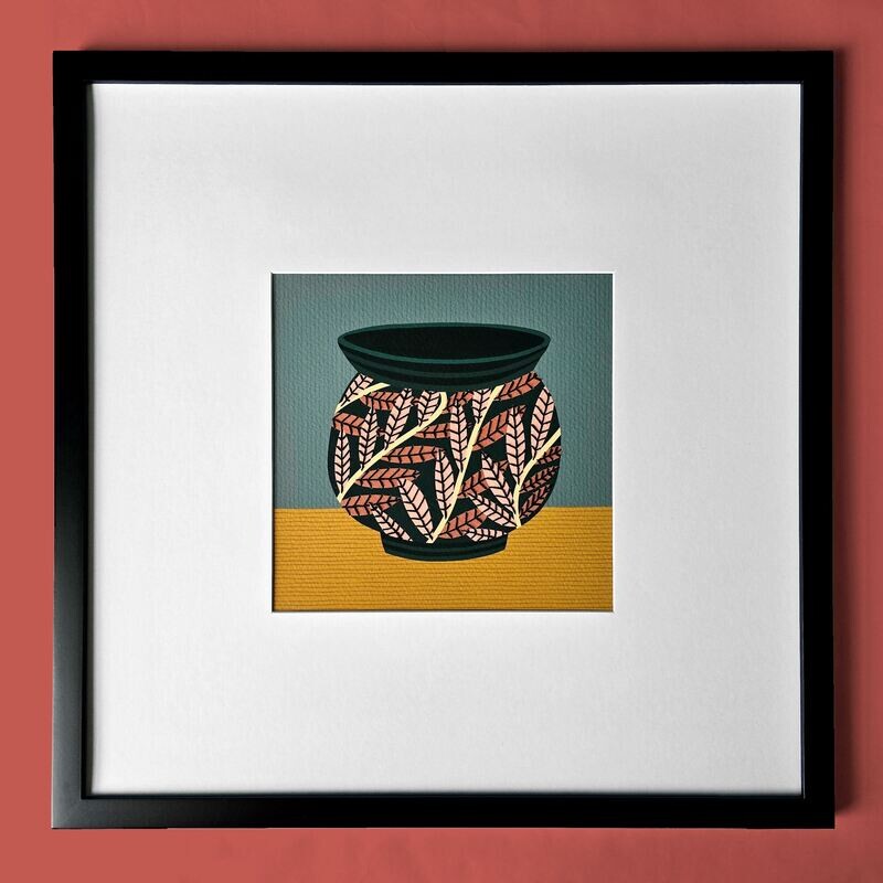 "Pink Leaves Vessel"