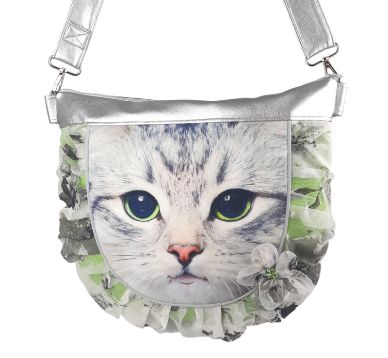 Handtasche &quot;Kitty Green&quot;, Katzentasche, Citytasche