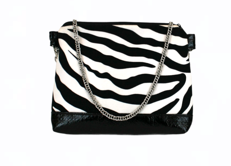 Handtasche &quot;Zebra Black&quot; Clubtasche, Citytasche, Zebratasche