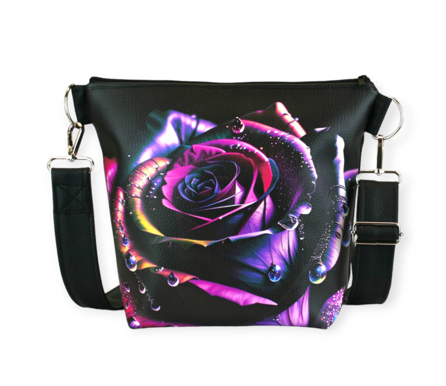 Handtasche &quot;Amour Violet&quot;, Designertasche, Rosentasche