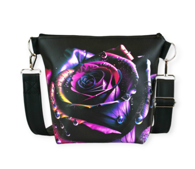 Handtasche "Amour Violet", Designertasche, Rosentasche