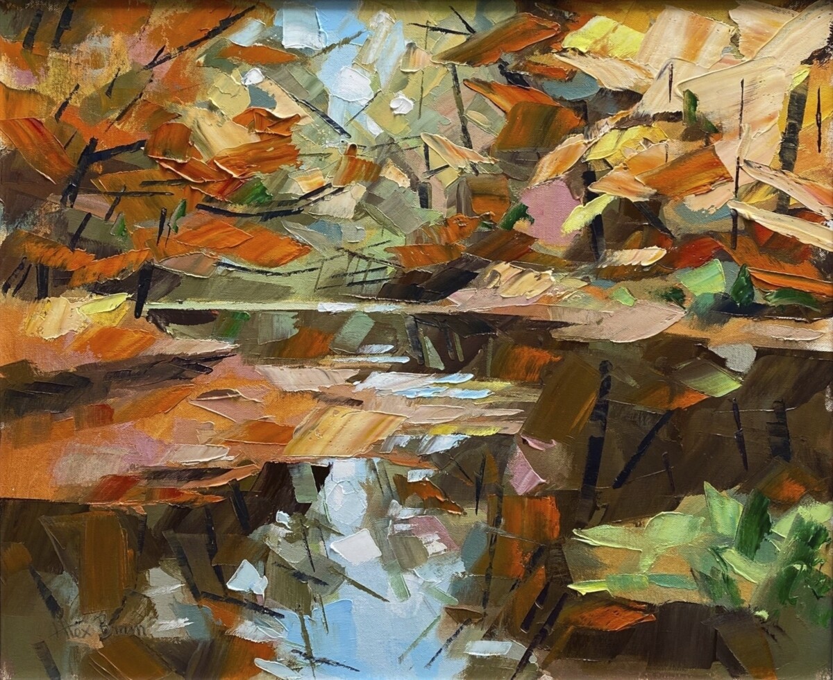 River Usk in Autumn, original oil by Alex Brown River Usk in Autumn, original oil by Alex Brown