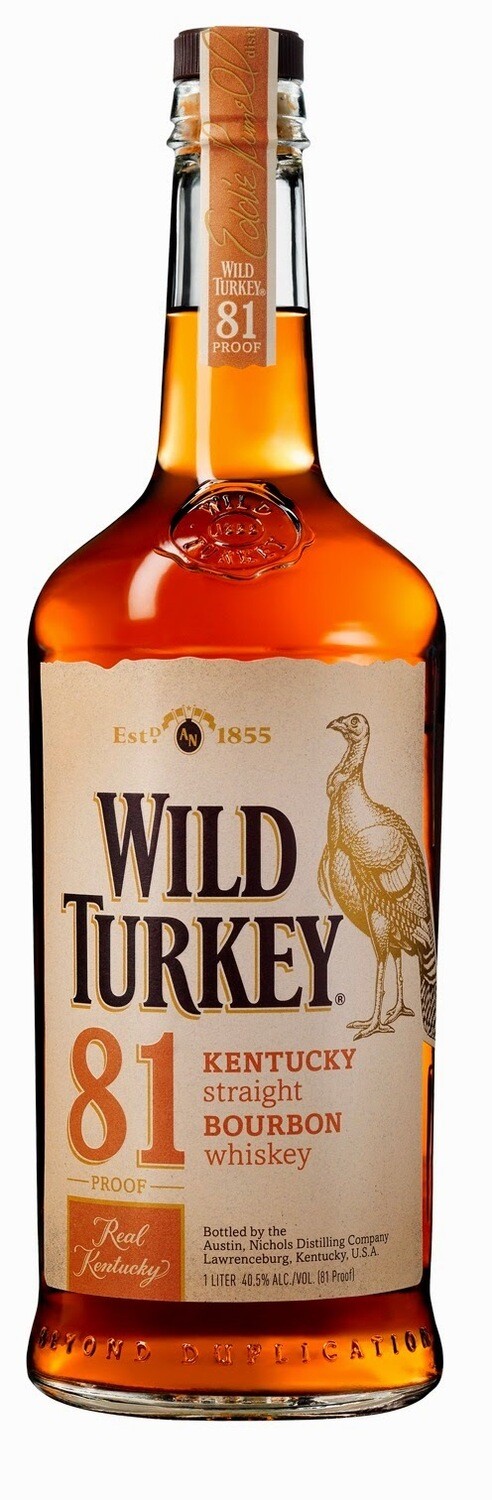 Whiskey Bourbon Wild Turkey 81 Proof Litro 40,5°