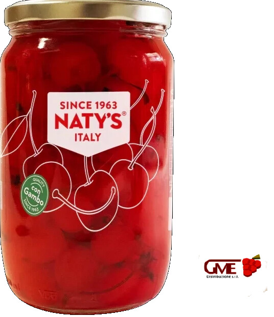​Ciliegie Sciroppate Rosse Al Maraschino Da Cocktail Gr.750 Naty's