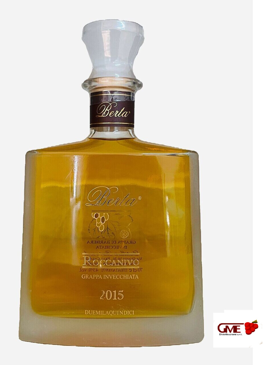 Grappa Di Barbera Invecchiata Roccanivo 2015 Distillerie Berta Cl.70 43° Senza Astuccio​