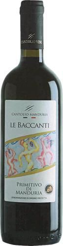 Primitivo Di Manduria Le Baccanti Dop 2023 Cantolio Manduria Cl.75 14% Vol.