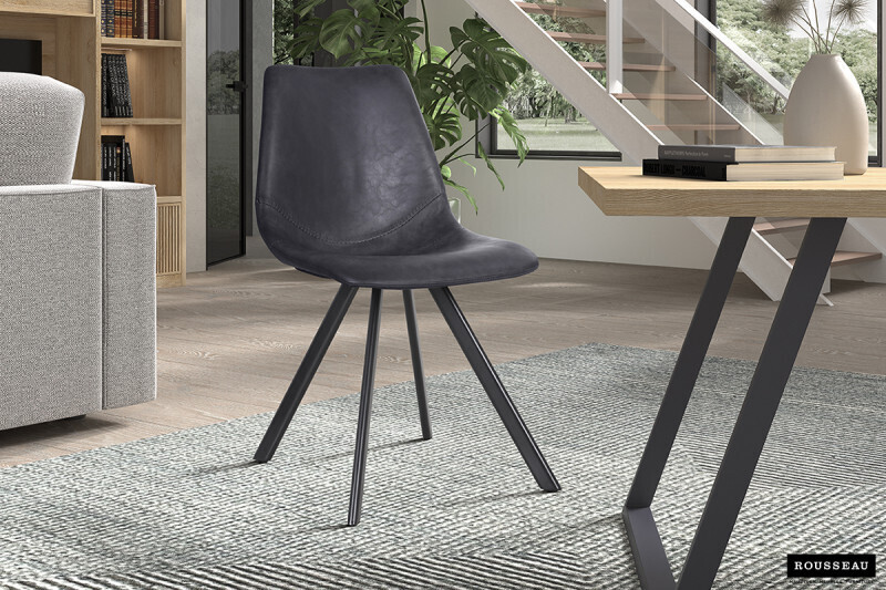 Stoel Emma PU Zwart - Set van 2