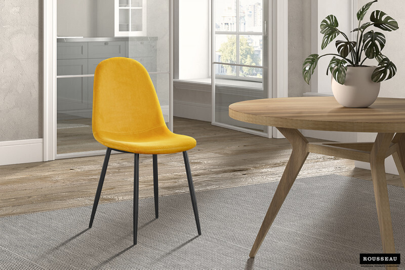 Stoel Boy Fluweel Geel - Set van 4