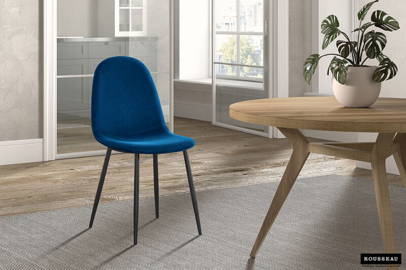 Stoel Boy Fluweel Donkerblauw - Set van 4