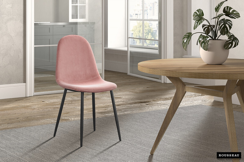 Stoel Boy Fluweel Roze - Set van 4