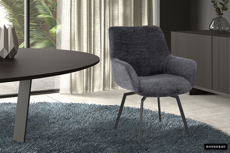 Stoel Modest Teddy Stof Donkergrijs