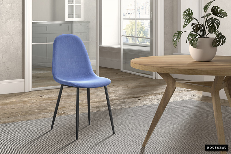 Stoel Boy Fluweel Lichtblauw - Set van 4