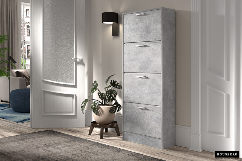 Schoenenkast Carini 4 Laden Beton