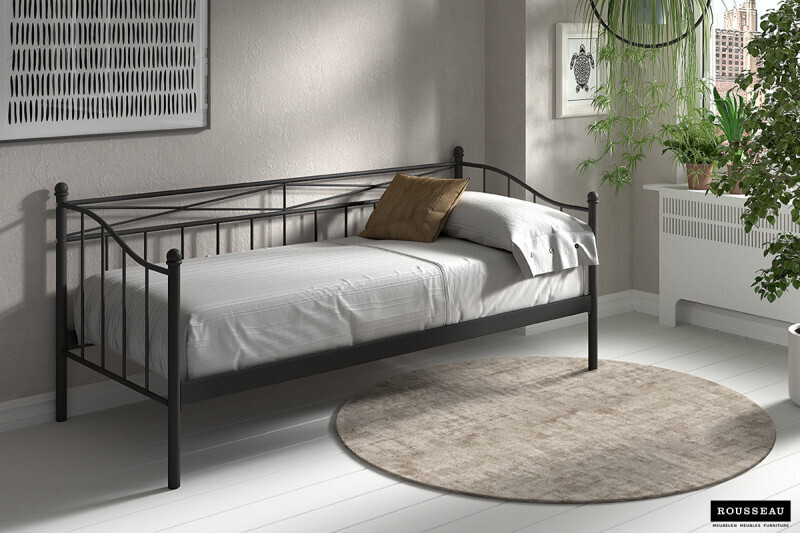 Bed Sablo Zwart 90 x 200 met Lattenbodem