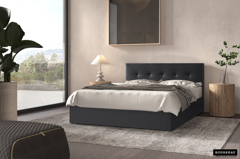 Bed Porto PU Zwart 160 x 200 met Lattenbodem