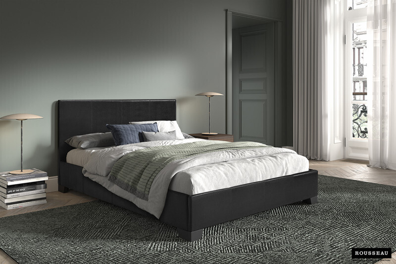 Bed Roma PU Zwart 140 x 200 met Lattenbodem