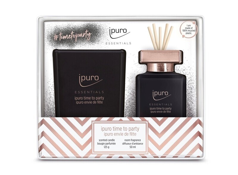 Ipuro Essentials diffuser 50ml + kaars 125gr Time To Party