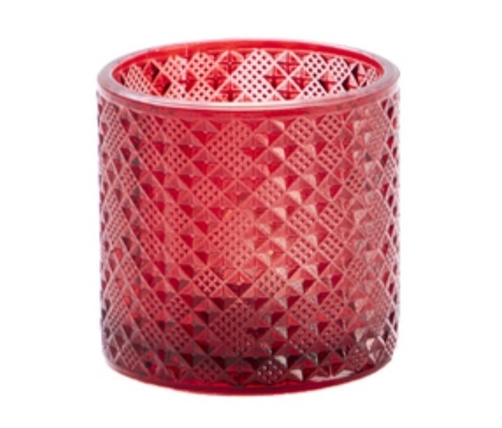 Theelichthouder Rood Blokjes