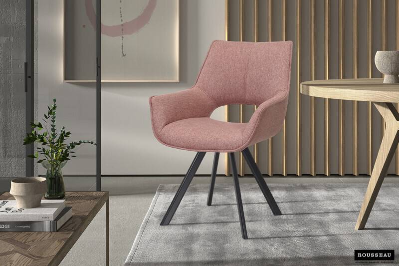 Stoel Tim Stof Roze - Set van 2