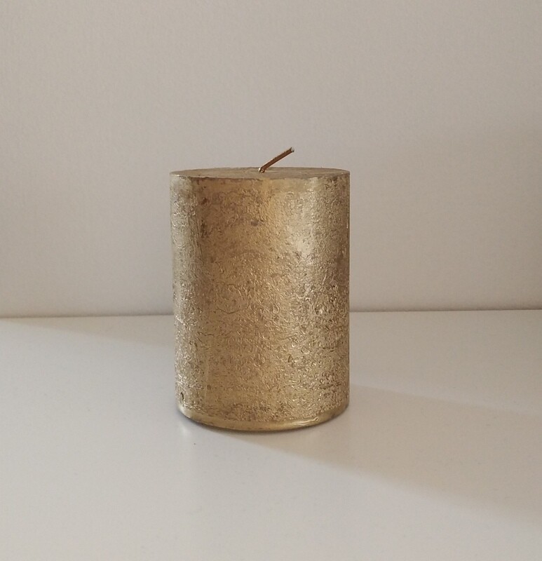Cilinderkaars goud H 8cm - Dia 6cm