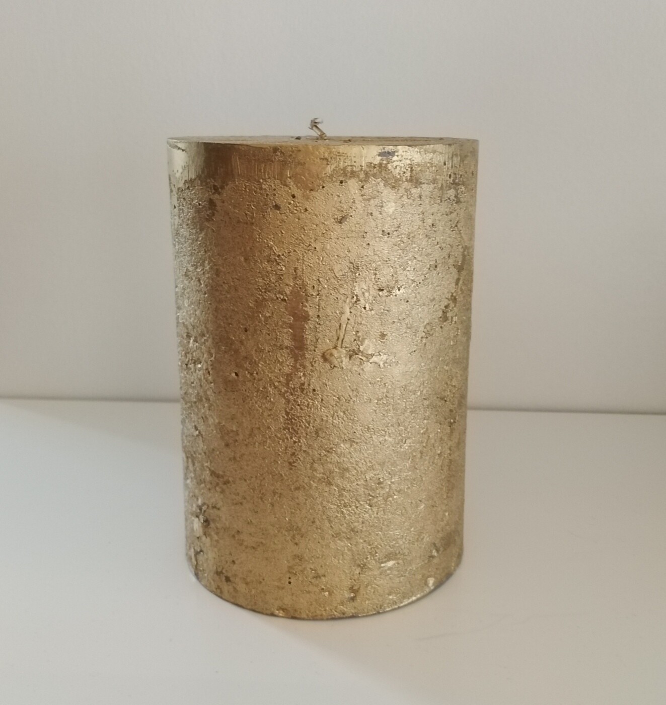 Cilinderkaars goud H 15cm - Dia 10cm