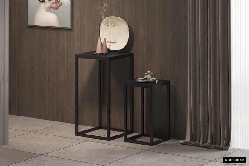 Bijzettafel Madeira 2-Delig Mangolia Zwart