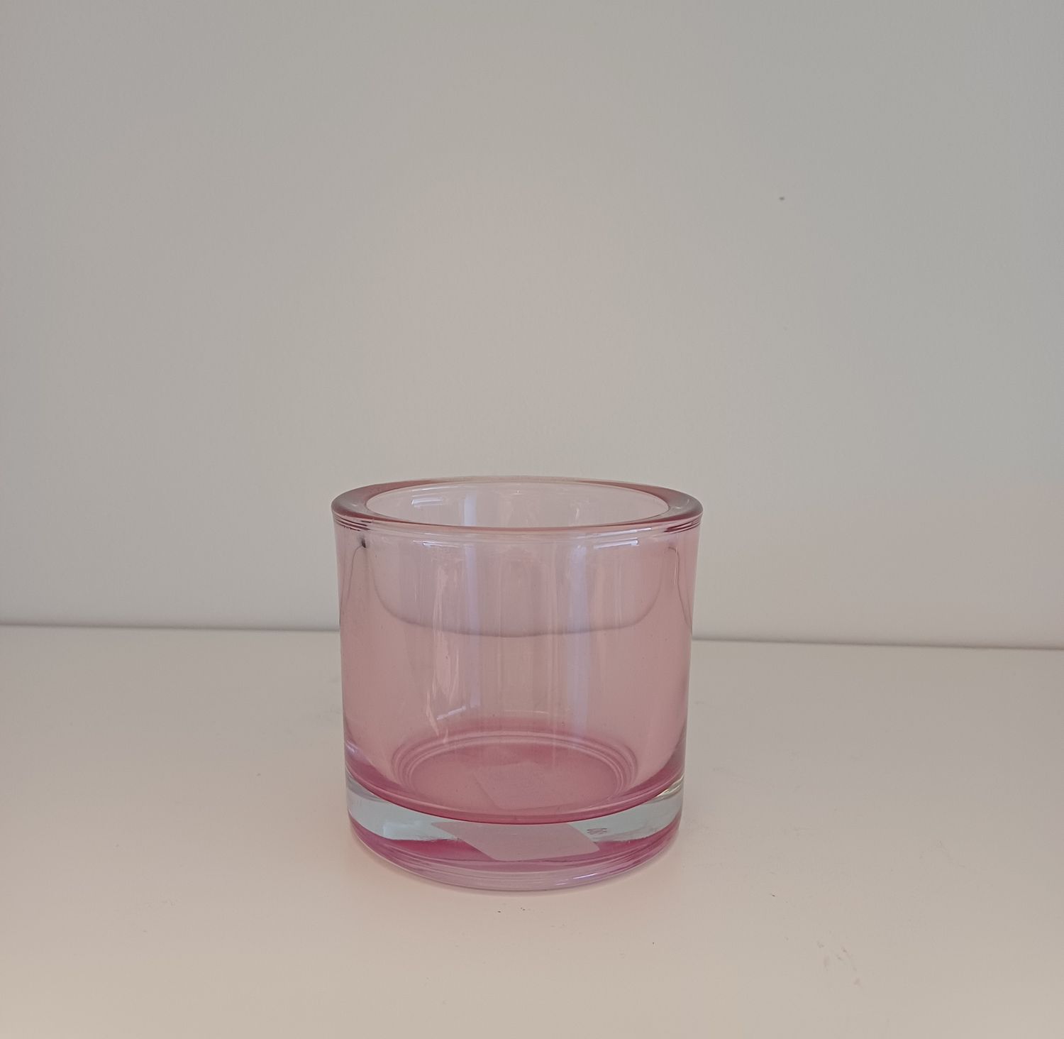 Glazen theelichthouder Roze