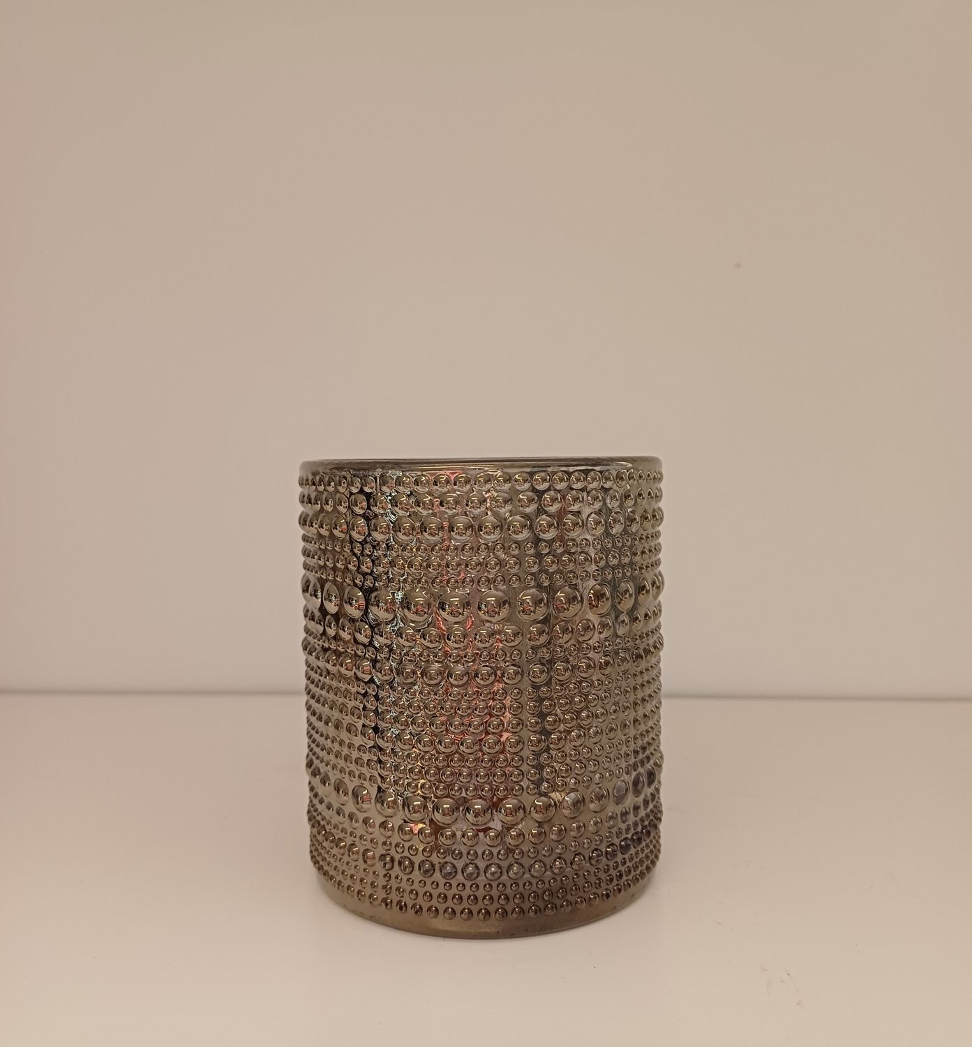 Theelichthouder antraciet H 10cm