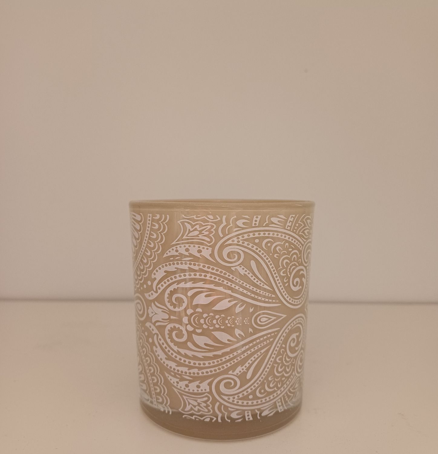 Theelichthouder Beige/Wit