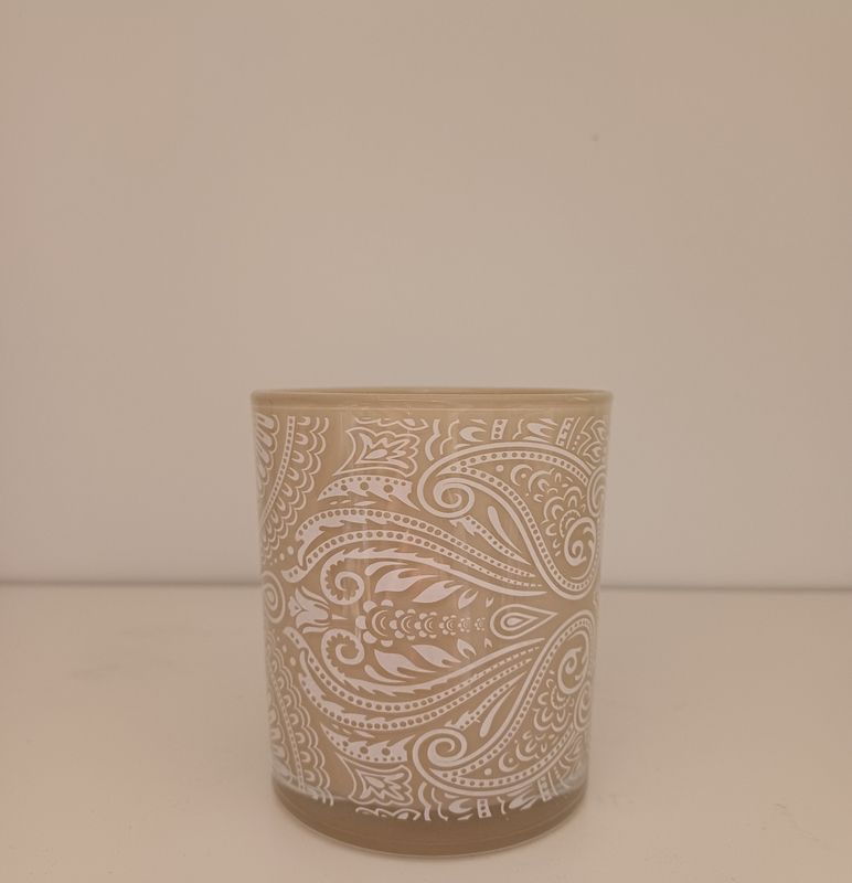 Theelichthouder Beige/Wit