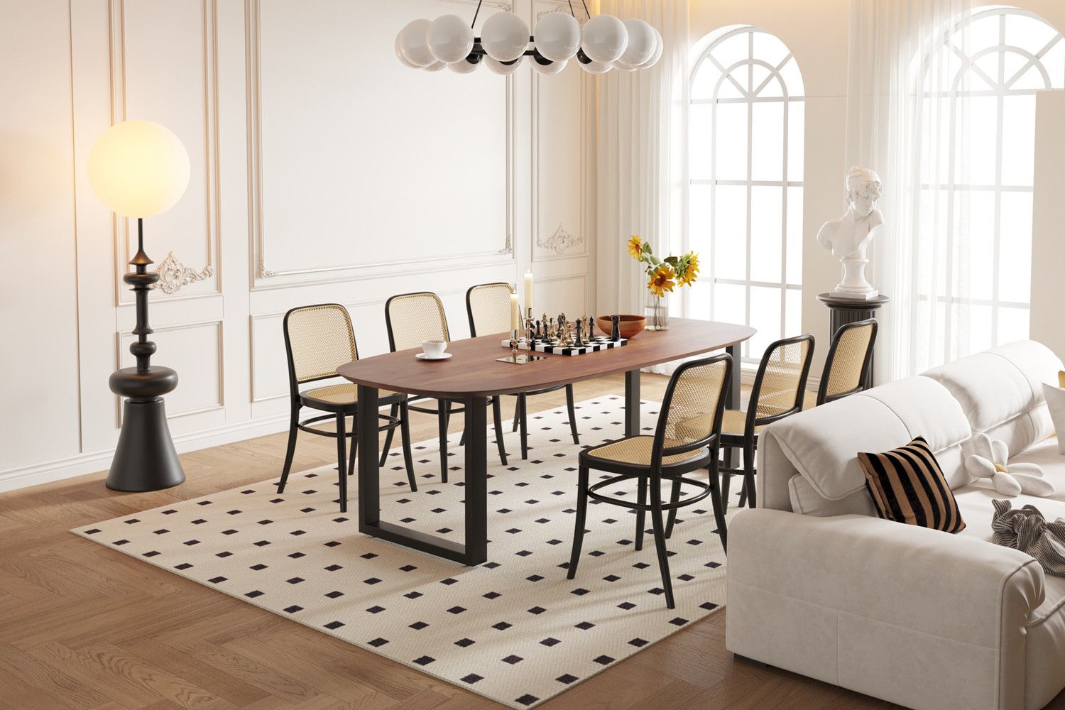 Tafel Tommy 220 x 100cm Deens Ovaal U-Poot Mango Hout Bruin