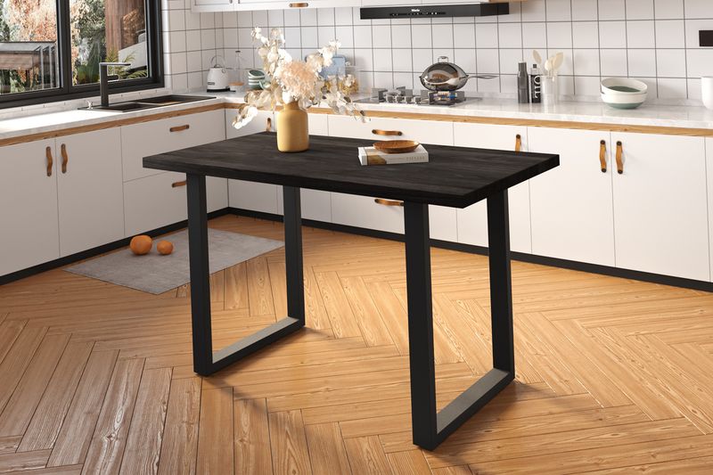 Countertafel Nicola 160cm Mango Hout Zwart - H 93cm
