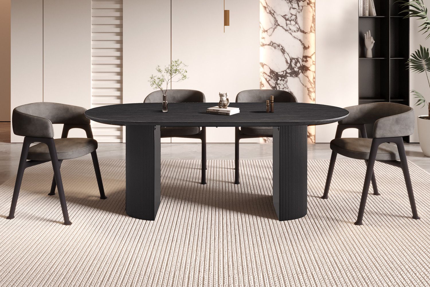 Tafel Lagos 200cm Ovaal Decor Donkerbruin