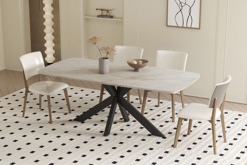 Tafel Apollo 180cm Deens Ovaal Glanzend Steen Shakespear Grijs