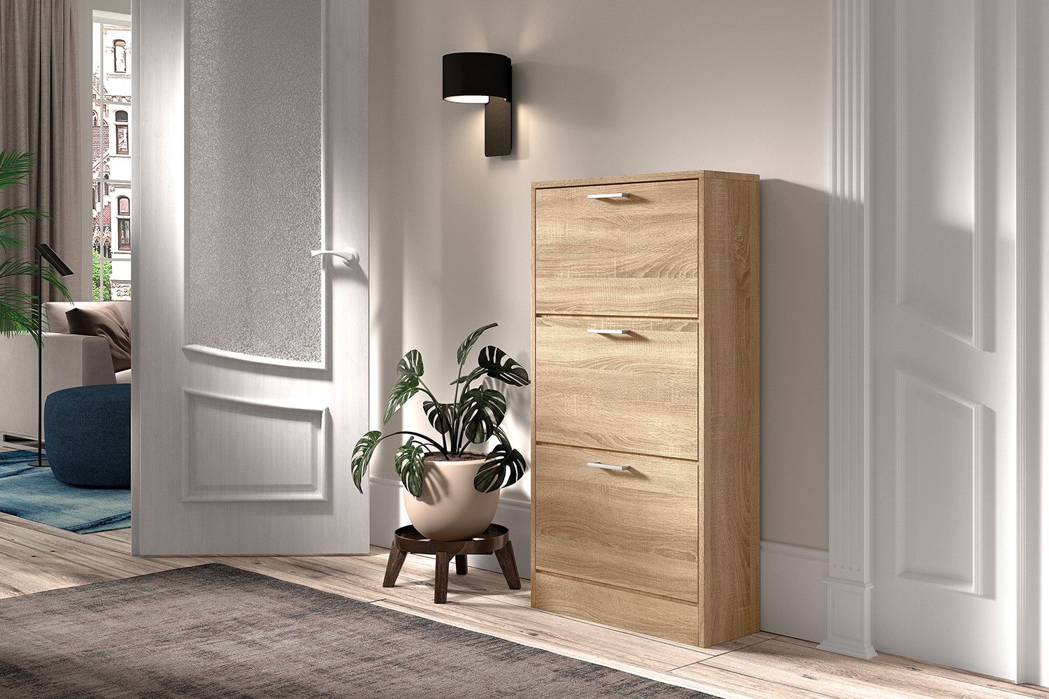 Schoenenkast Carini 3 Laden Sonoma