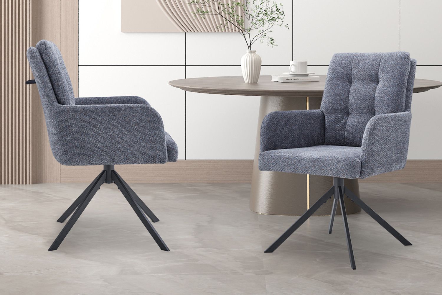 Stoel Granada Draaibaar Donkergrijs - Per set van 2