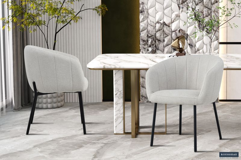 Stoel Sevilla Stof Beige - Set van 2