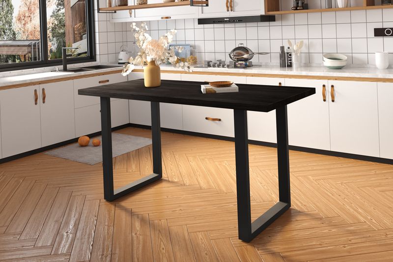Countertafel Nicola 180cm Mango Hout Zwart - H 93cm