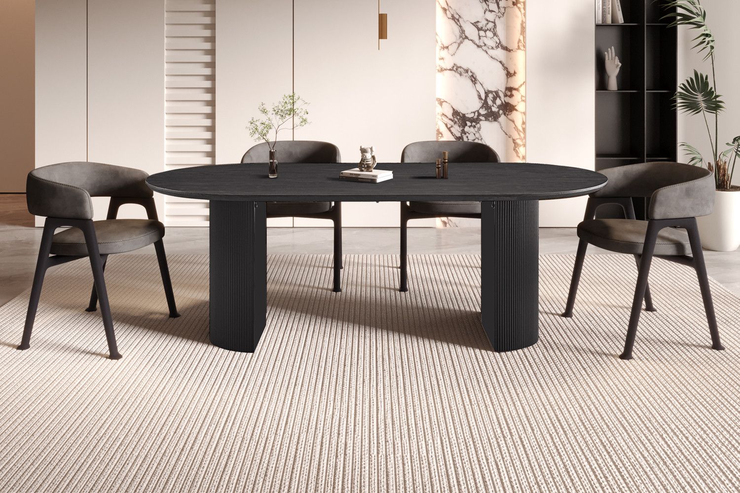 Tafel Lagos 220cm Ovaal Decor Donkerbruin