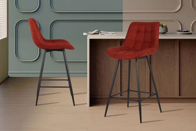 Counterstoel Ariba Stof Rood - Set van 2