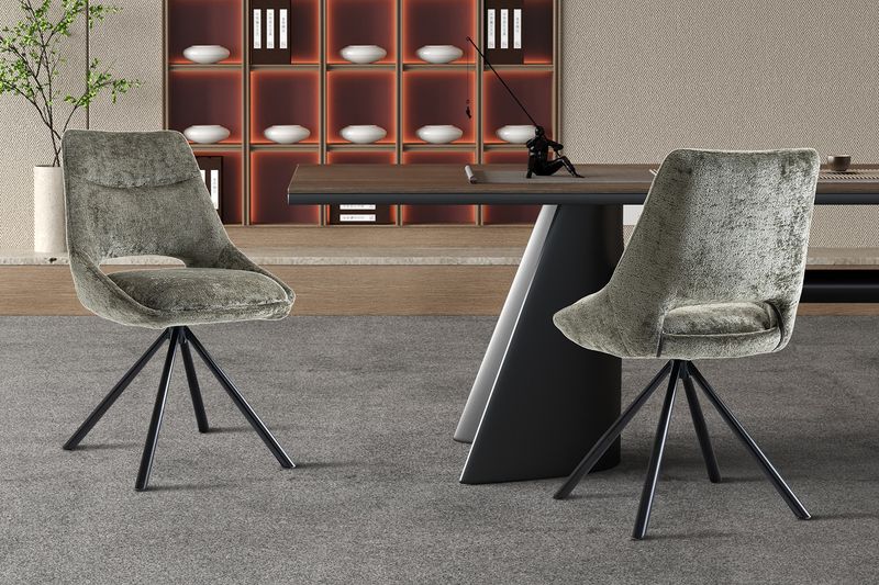 Stoel Dante Stof Groen - Set van 2