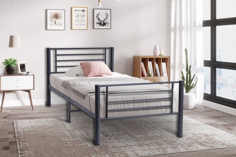 Bed Sammy 90 x 200 Metaal Donkergrijs