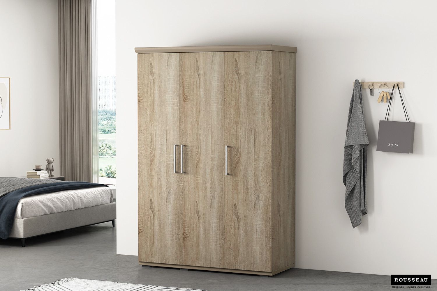 Kledingkast Mike 3 Deuren Sonoma